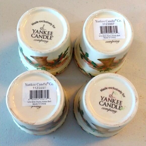 Yankee Candle Ceramic Votive Tealight Candle Holders Christmas Decoration x 4 - Picture 7 of 8